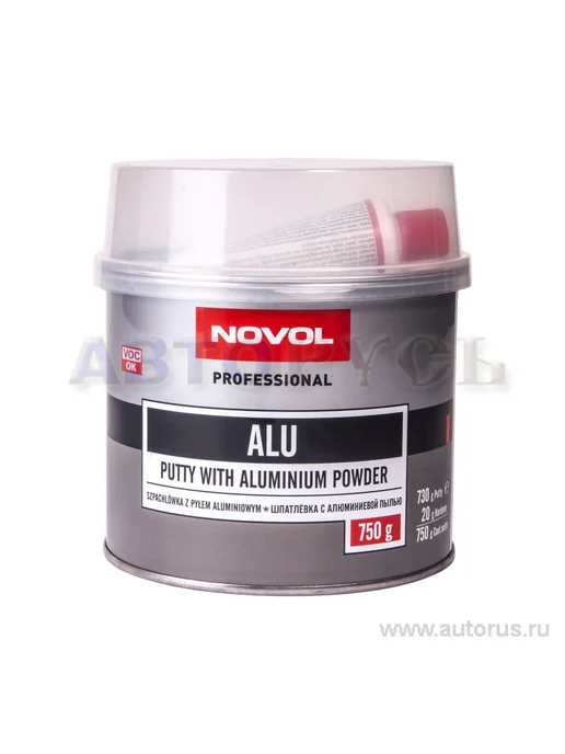 NOVOL Шпатлевка с алюминиевой пылью полиэфирная, 0.75кг 1162, 750 г