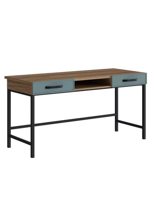 Make Mebel Стол Тренд 150 письменный с ящиками Дуб Чарльстон+зеленый, зеленый, фото 2