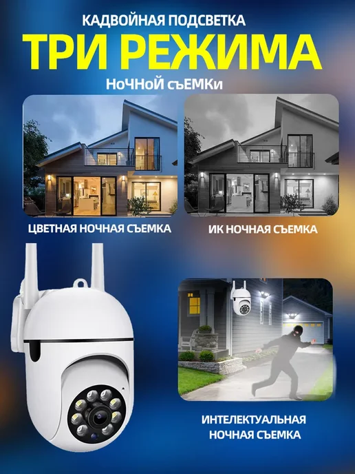 Камера видеонаблюдения для дома уличная WIFI, белый, фото 3