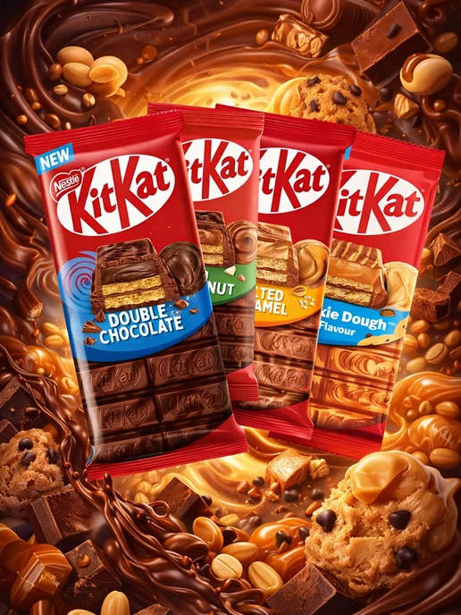 Kitkat MIX Шоколадные конфеты новинки 100 г 3 шт 300г, 4 шт, 99 г, фото 2