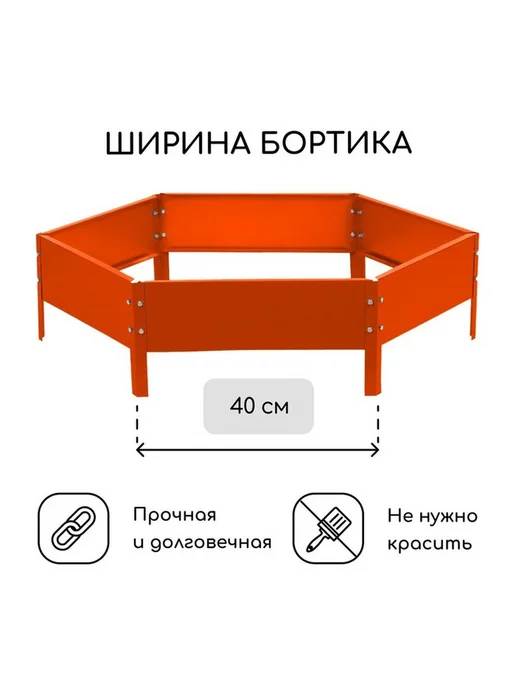 Яркая оранжевая оцинкованная клумба для яркого сада, оранжевый