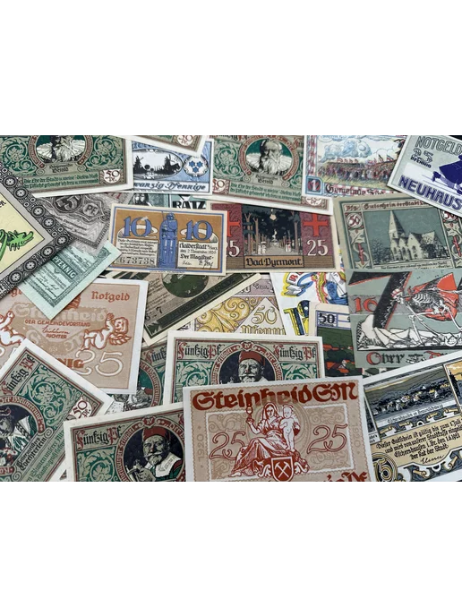CollectionMarket Набор банкнот купюр Нотгельды для коллекционера, 10 шт, фото 2