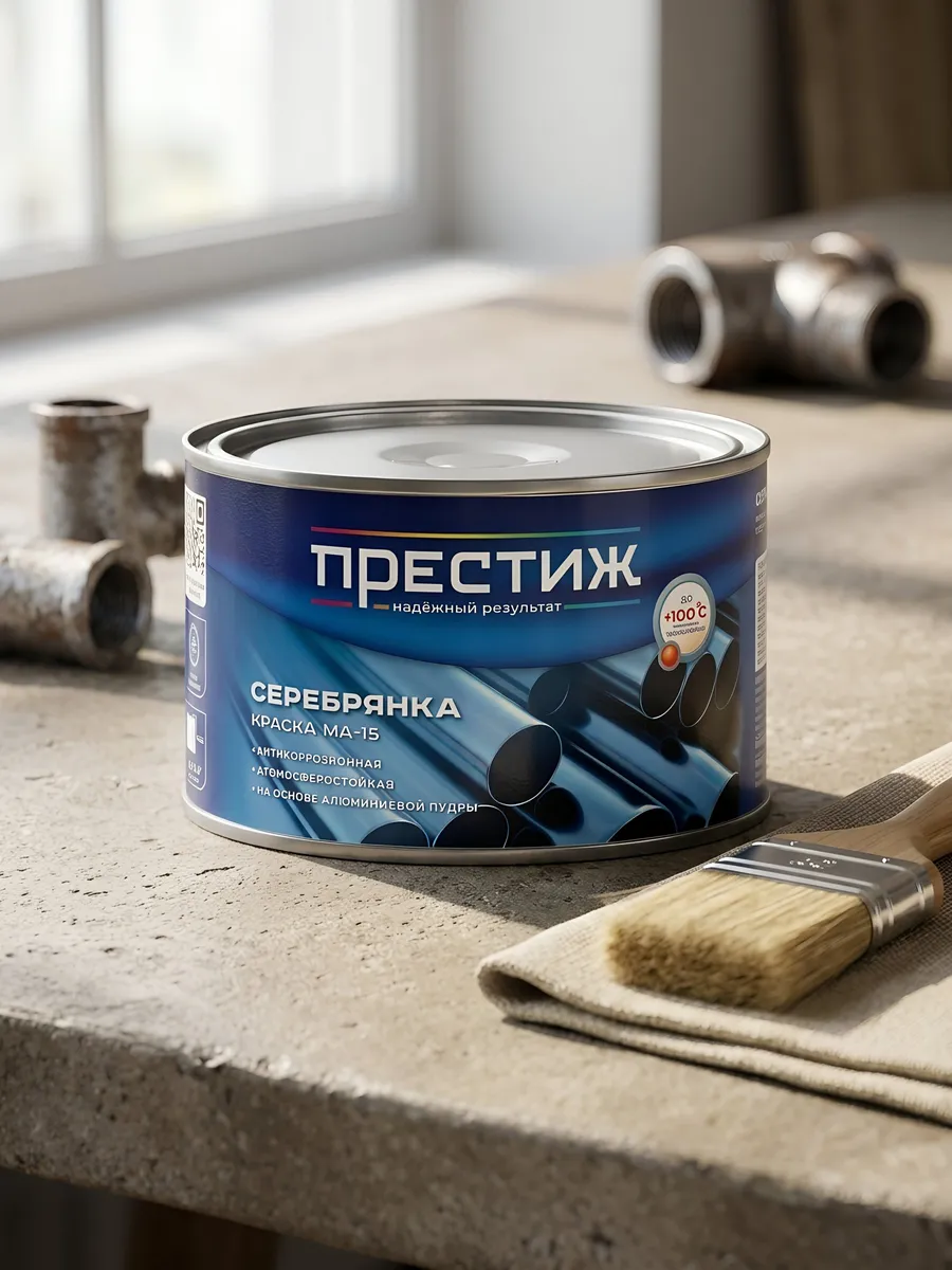 Серебрянка МА-15 масляная глянцевая универсальная 0.3 кг