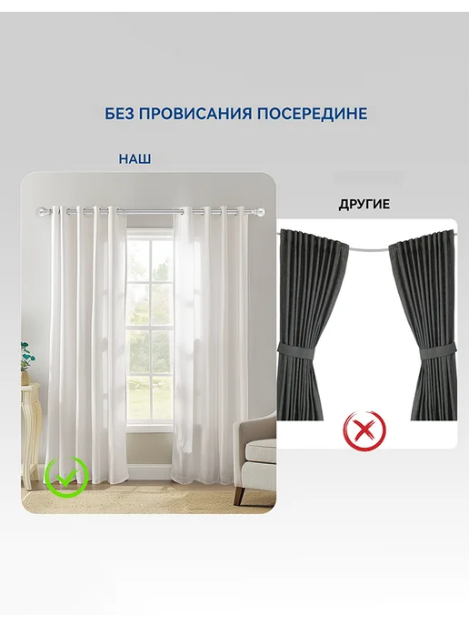 Widyana Карниз для штор настенный однорядный металлический 76-300 cm, серый, фото 6