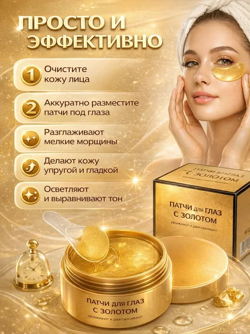 НАЗ Патчи для глаз гидрогелевые от отеков и мешков 60 шт, 60 шт, фото 3