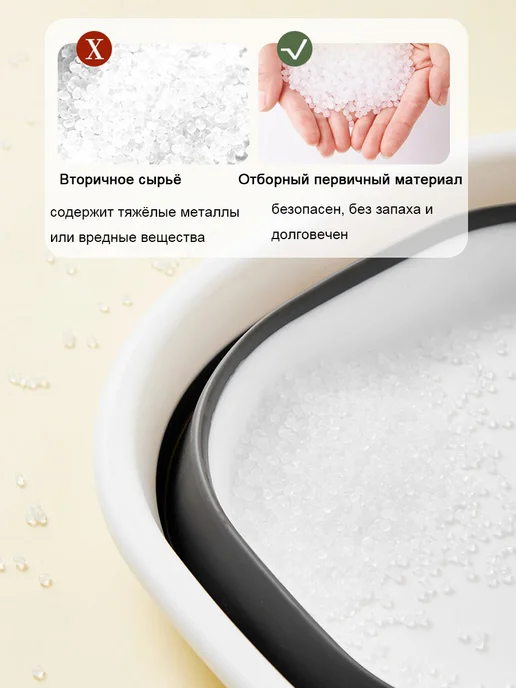 Таз складной силиконовый для дома и дачи 19л（3 шт）, белый, фото 3