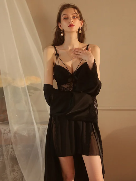 Сексуальный кружевной боди-комбинезон, черный, фото 2