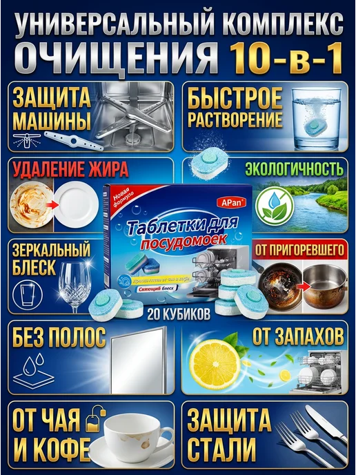 Таблетки для посудомоечной машины 20 шт, 20 шт, фото 3