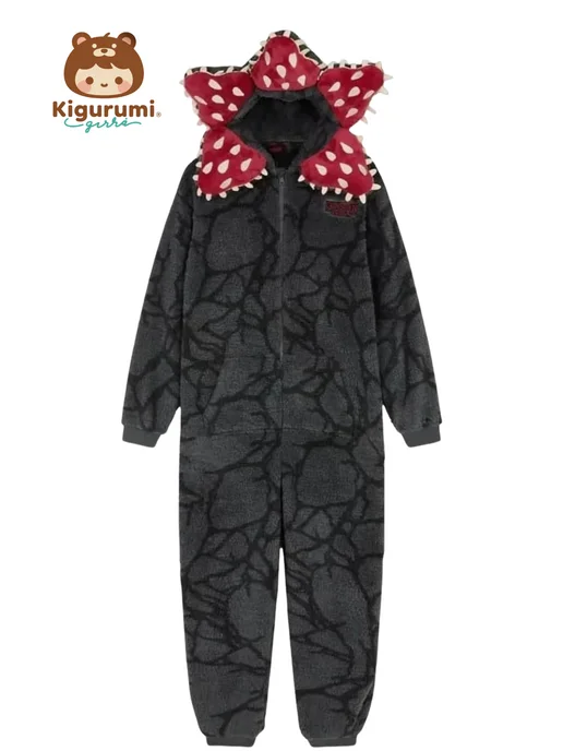 KigiRu Кигуруми демогоргон с капюшоном длинный рукав флис, черный
