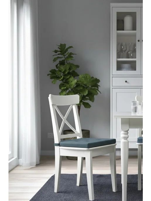 IKEA Подушка на стул икеа ЮСТИНА, синий, фото 3