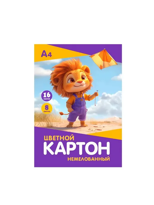 Канцелярские товары. Картон цветной, А4, немелованный, 10 листов, 2 уп, цветной 16 2, фото 2