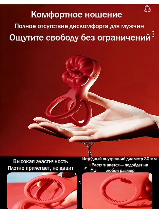 Вибрационное кольцо для мужчин, черный, фото 4