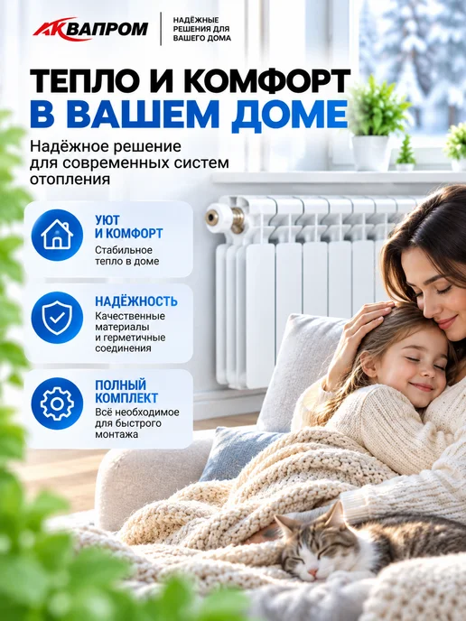 Аквапром Монтажный комплект для радиатора 3 4 дюйма, белый, фото 7