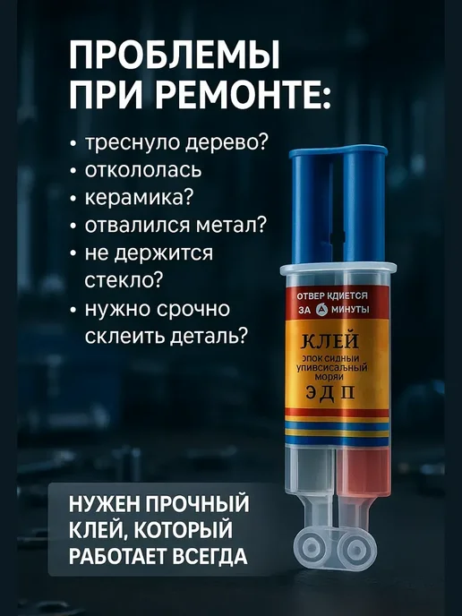 MagAi Эпоксидный клей 6 мл — двухкомпонентный, 4 мин отверждение, 6 мл, фото 2