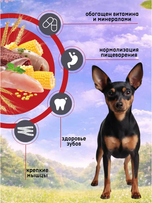Сухой корм Порция любви для собак, мелкие, индейка, ягненок, 10 кг, фото 2