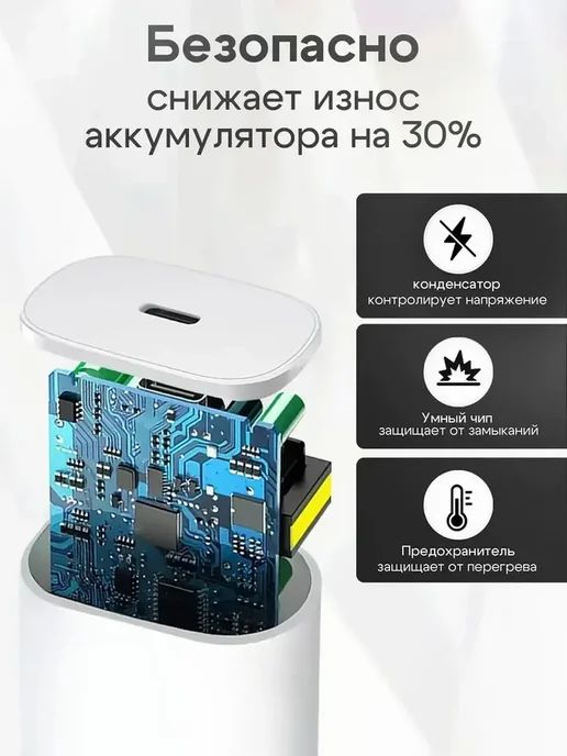 Borofone Блок питания 20 Вт USB Type-C PD для iPhone, Android, 20 Вт, фото 3