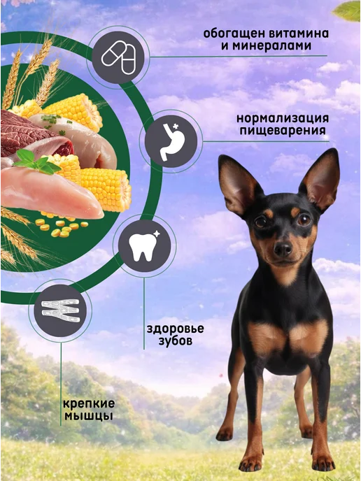 Сухой корм Порция любви для собак, мелкие, индейка, лосось, 10 кг, фото 2
