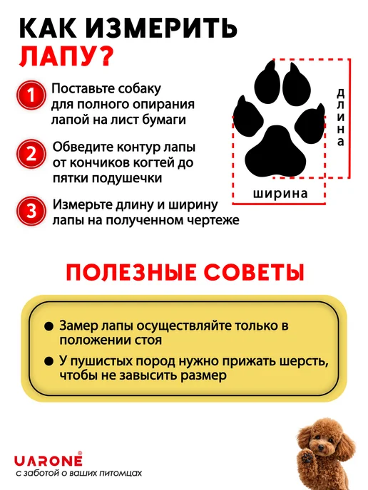 UARONE Обувь для собак с защитой от промокания для мелких пород, черный, фото 5