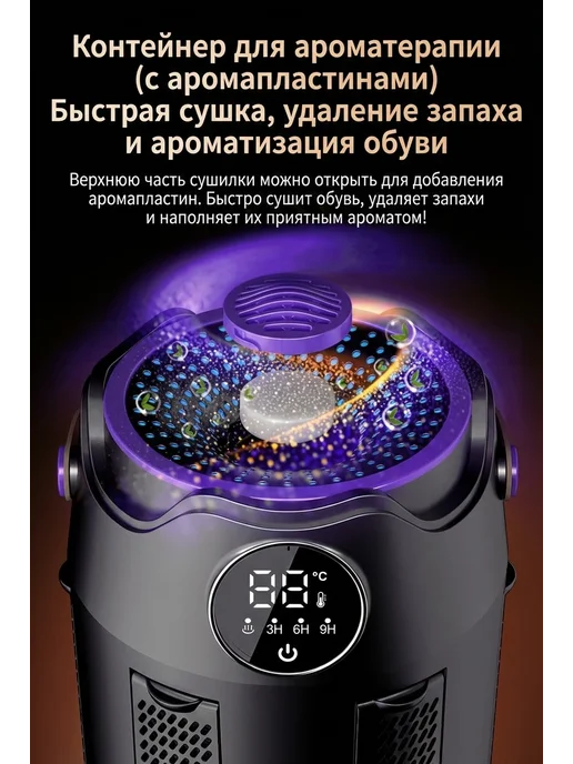 Mamasita сушилка для обуви электрическая с ультрафиолетом, черный, фото 2