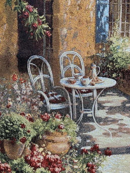 Гобеленыч Панно гобеленовое "Ривьера. Утренний чай", 105х68 см, 105x68 см, фото 3