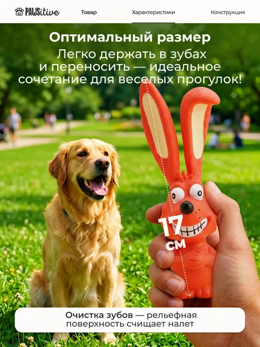PAWSitive Игрушка для собак резиновая, оранжевый, фото 3