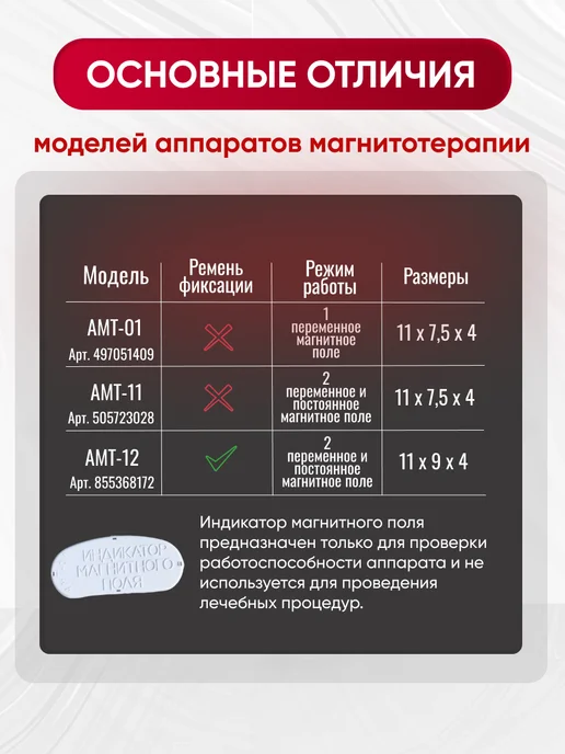 БЕЛВАР Аппарат магнитотерапии медицинский АМТ 12 плюс ремень, вариант, фото 7