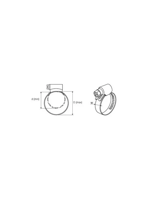 Fortisflex Хомуты червячные PL-9 W1 (Ø 12-20 мм) 20 шт, 20 шт, фото 2