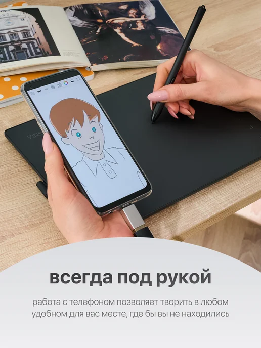 VINSA Графический планшет для рисования и учебы T608, вариант, фото 5