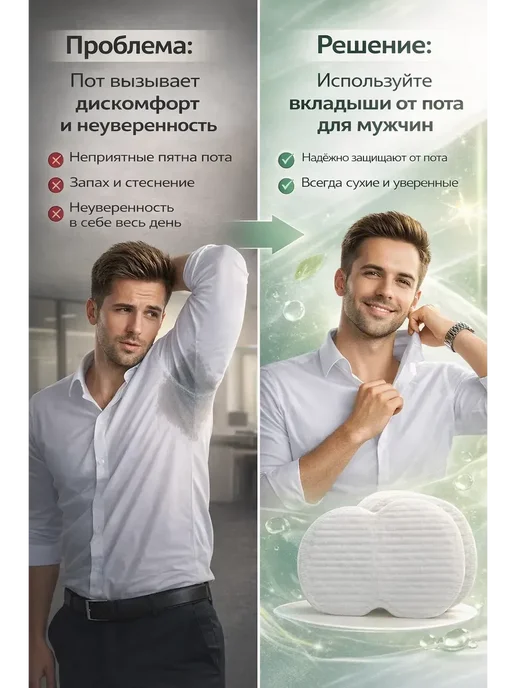 ANG25 Вкладыши от пота для подмышек одноразовые, 10 шт, 10 шт, фото 3