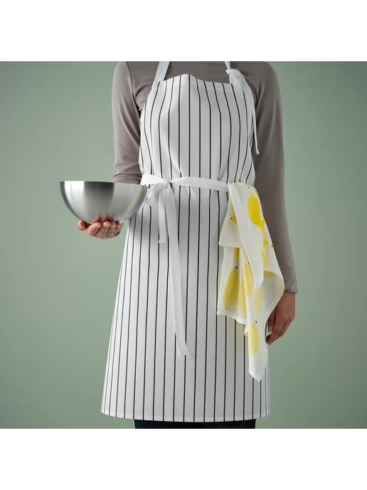 IKEA Фартук РИННИГ кухонный для повара официанта, белый, фото 4