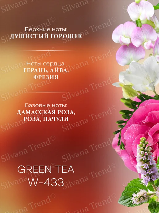 SILVANA TREND Парфюмерный дезодорант для тела W433 Green Tea 200 мл, 200 мл, фото 2