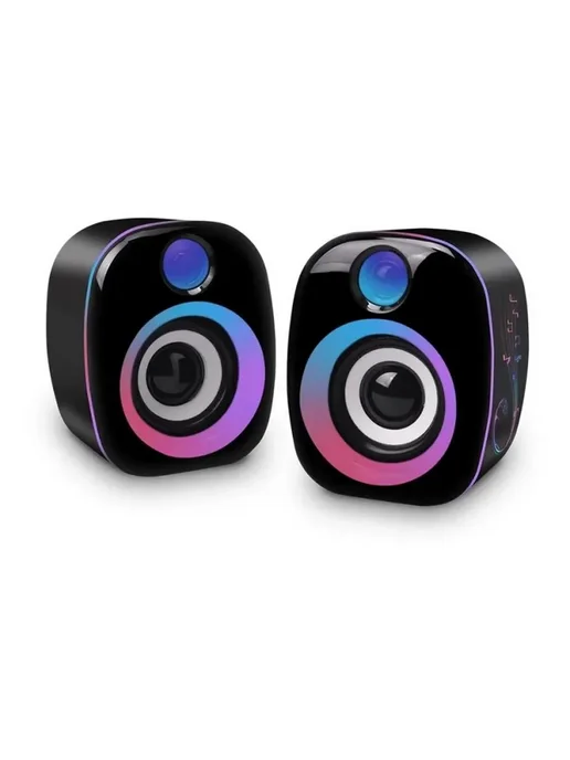 Современные USB колонки с RGB подсветкой, черный, фото 3
