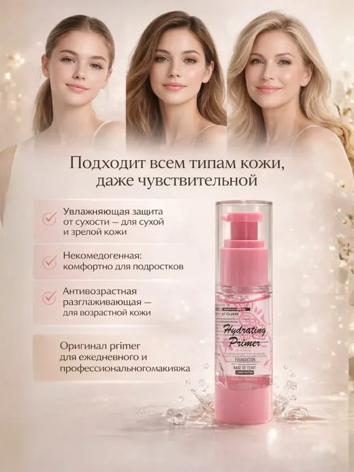 A.NI1 Увлажняющая база-праймер для лица, выравнивающая, прозрачная, прозрачный, фото 3