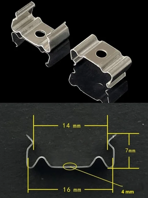 Клипса крепежная металлическая 17×7 мм, 10 шт, 17x7 мм, 10 шт, фото 2