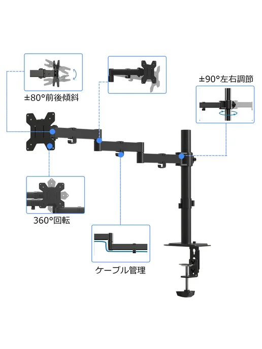 Кронштейн для монитора на столб Suptek MD6ARM3, черный, фото 3