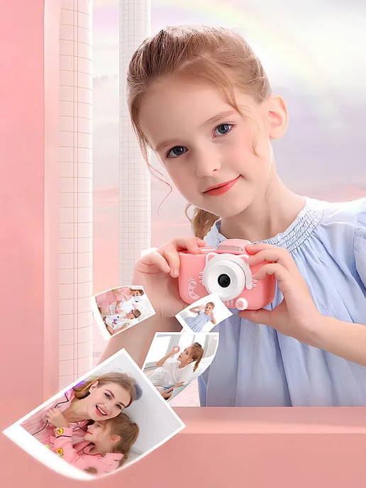 Нет бренда Фотоаппарат детский с 10 играми и селфи, подарок Baby Camera, белый, фото 3