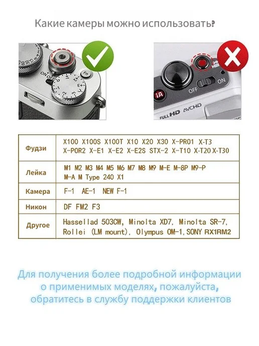 Крышка горячего башмака и кнопка спуска для Canon Fujifilm, вариант, фото 2