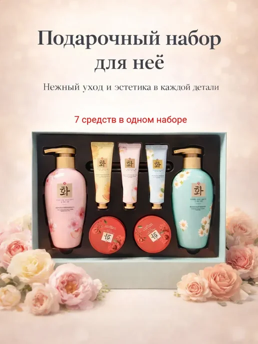 ХЕНЛИ Подарочный набор для женщин,бьюти бокс на подарок 7в 1, голубой