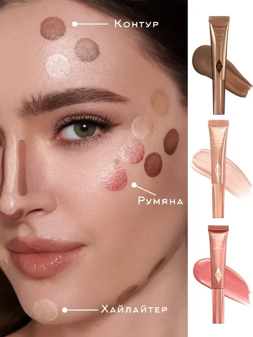 Роскшный жидкий хайлатер для лица, розовый, фото 4