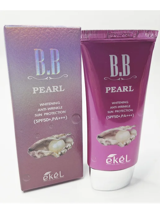 EKEL BB крем тональный с жемчугом и SPF 50+ PA+++ антивозрастной, красный, фото 8