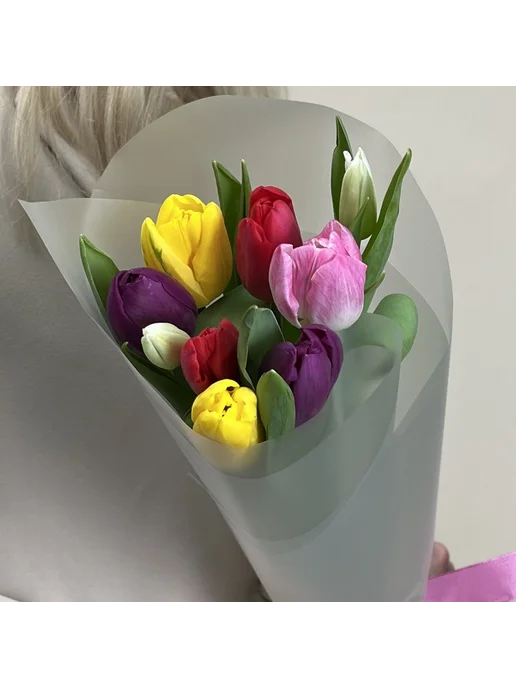 ROZA4U Букеты живых цветов из 9 тюльпанов 5 шт, 5 шт, фото 6