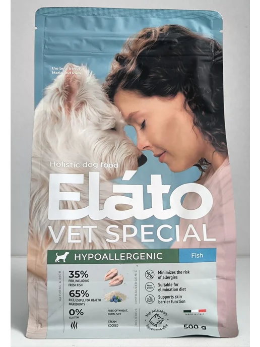 Сухой корм Elato Holistic Диетический для собак, рыба, 0,5 кг