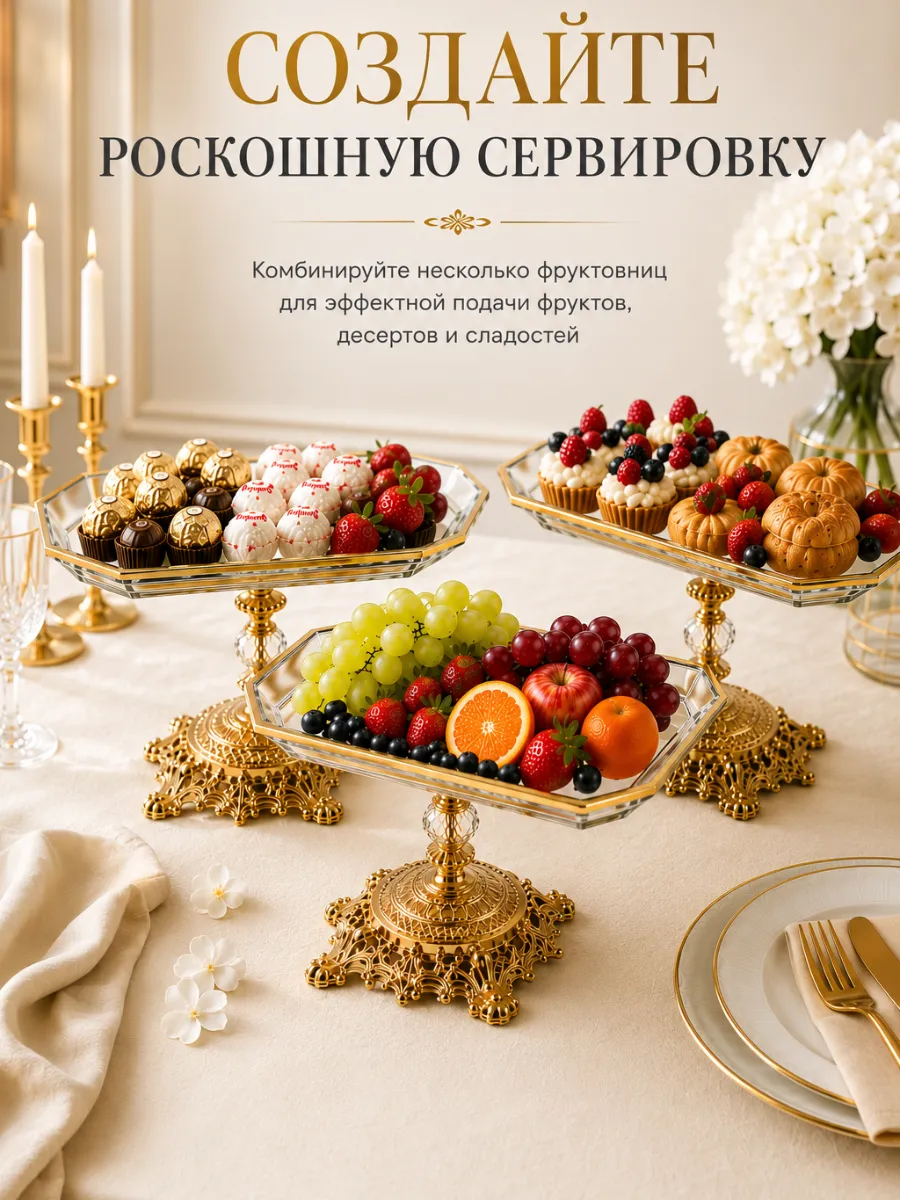 Конфетница фруктовница блюдо сервировочное тортница