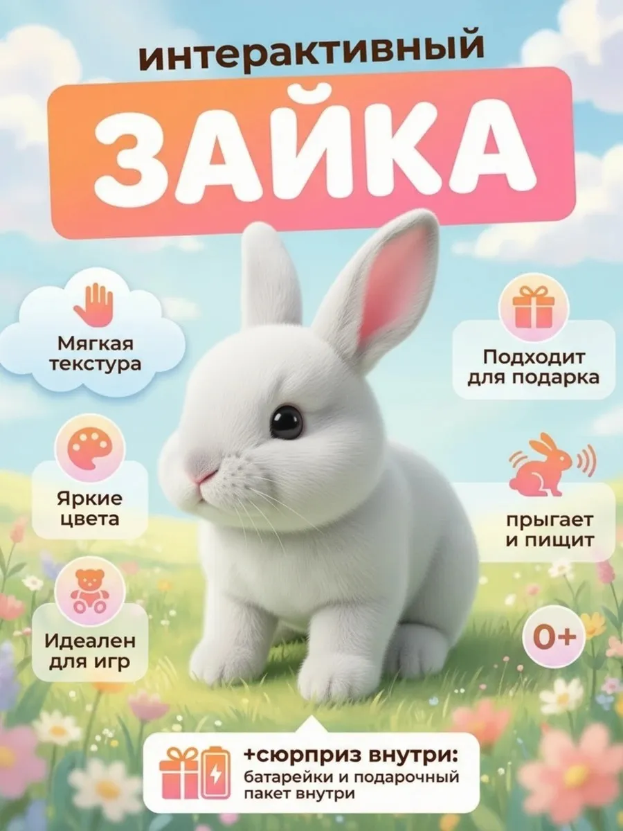 Интерактивная игрушка зайчик попрыгунчик