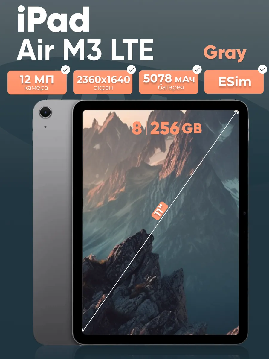 Apple iPad Air M3 11 2025 LTE WiFi 256 Grey