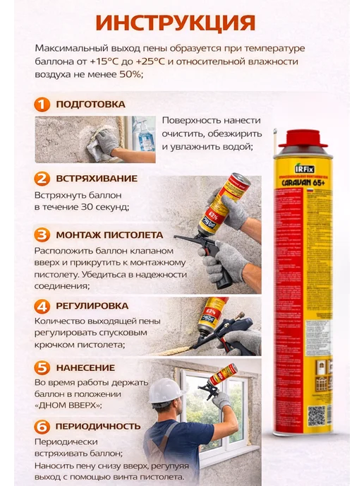 IRFix Пена монтажная для экстремально высоких температур, шт 1, вариант, фото 4