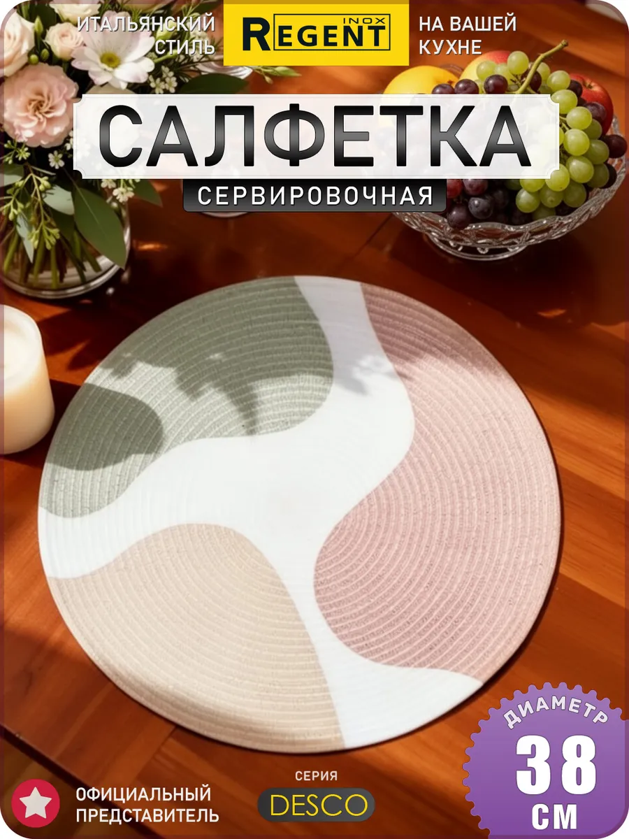 Салфетка сервировочная круглая 38 см REGENT DESCO