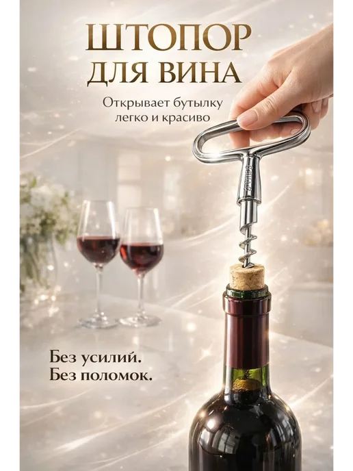 AJ88 Штопор для вина ручной, вариант
