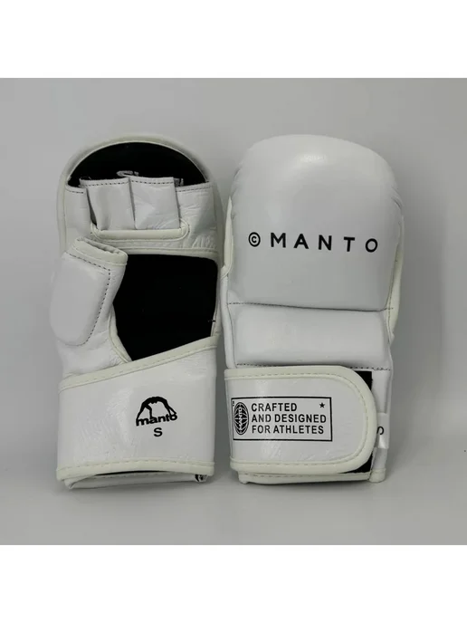 Кожанные перчатки мма мужские тренировочные спортивные, белый, фото 3