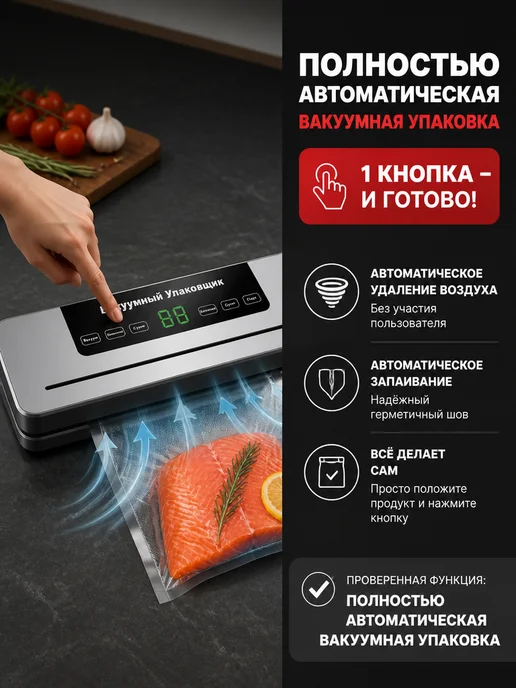 Вакууматор для продуктов с резаком, серый, фото 2